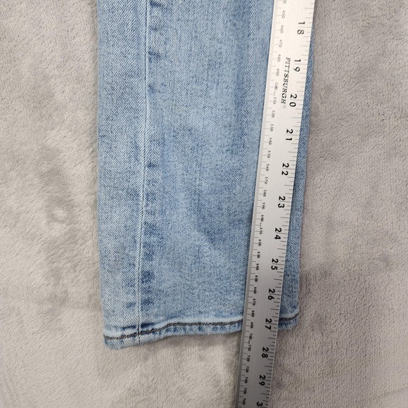 Levi's Wedgie Straight Jeans Womens 26 Blue High Rise Slim Distressed Light Wash - Picture 13 of 15